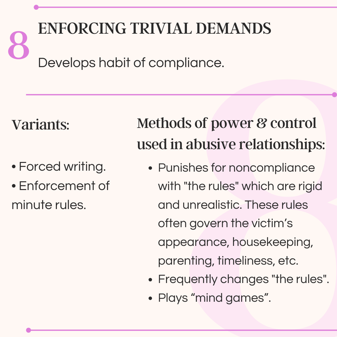 Bidermans chart of coercion - trivial demands