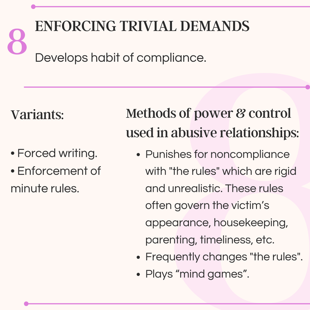 Bidermans chart of coercion - trivial demands