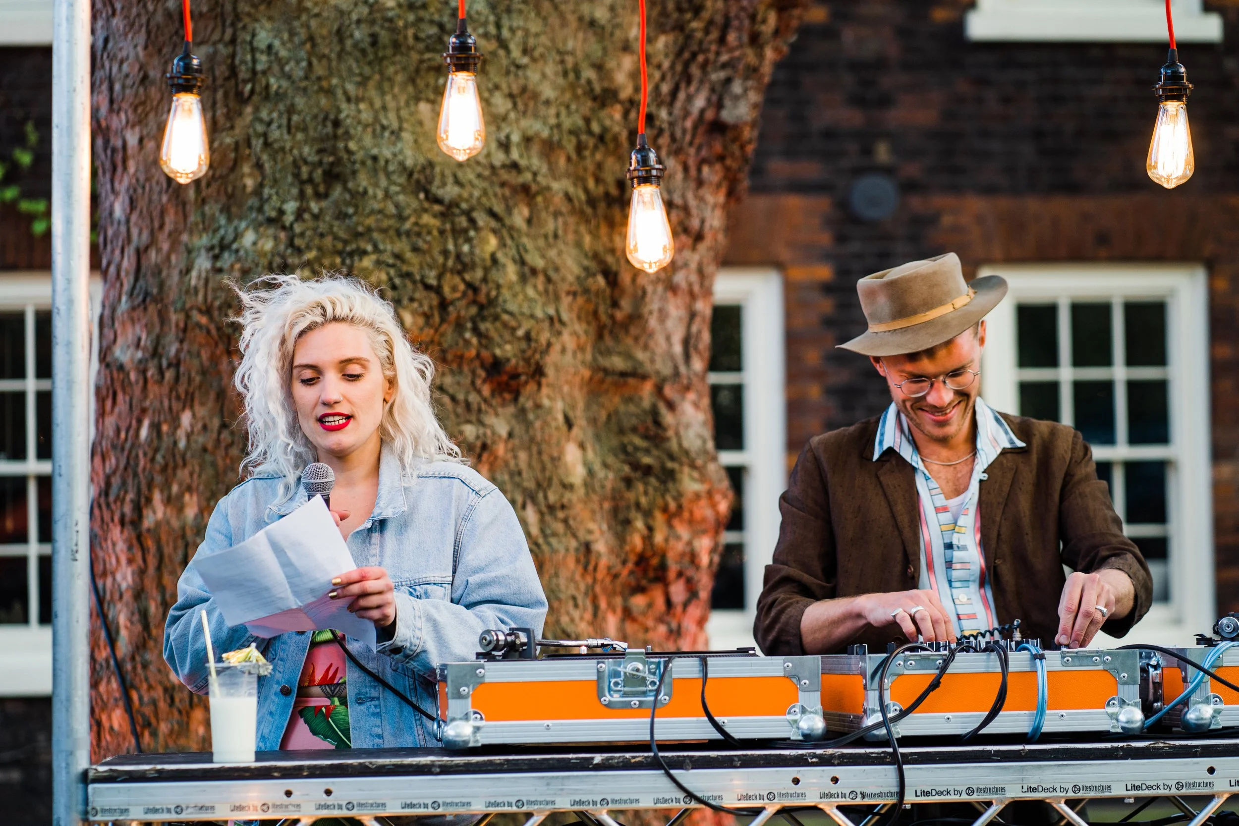 Scott Simpson on the decks and Hayley charming the crowd