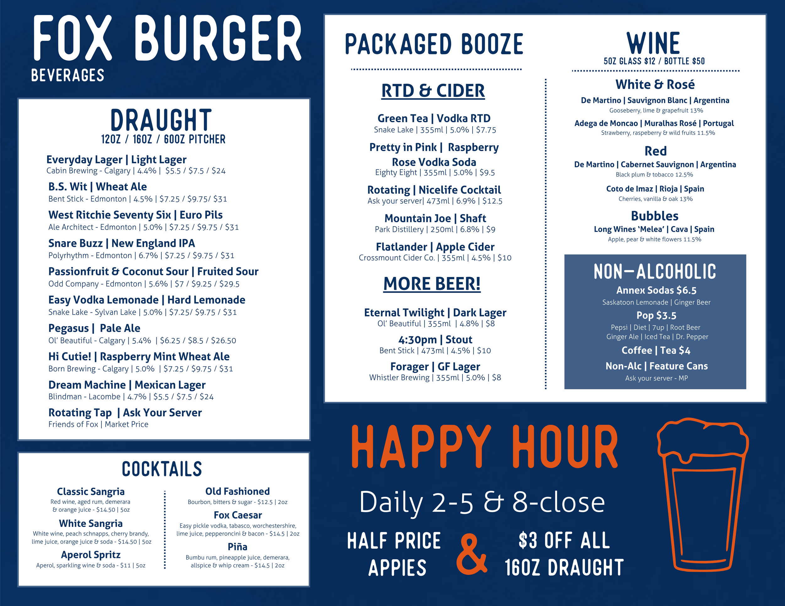 Highlands Menus — FOX BURGER
