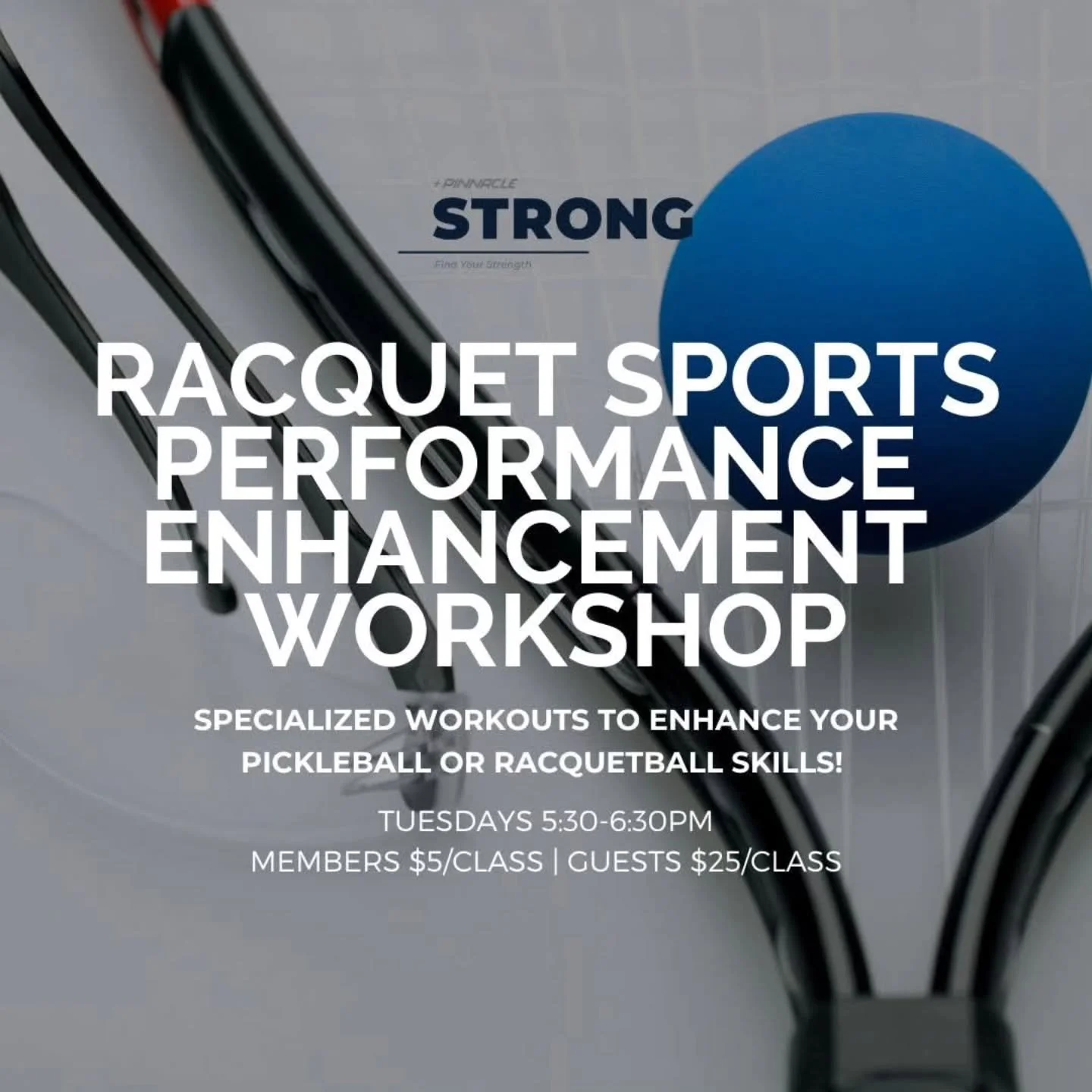 Last class tonight! Sign up via app or at pinnacle.clubautomation.com! 

#racquetsports #pickleball #racquetball #sportsperformance #sportsperformancetraining #hillsboroughnj #fallevents #training
