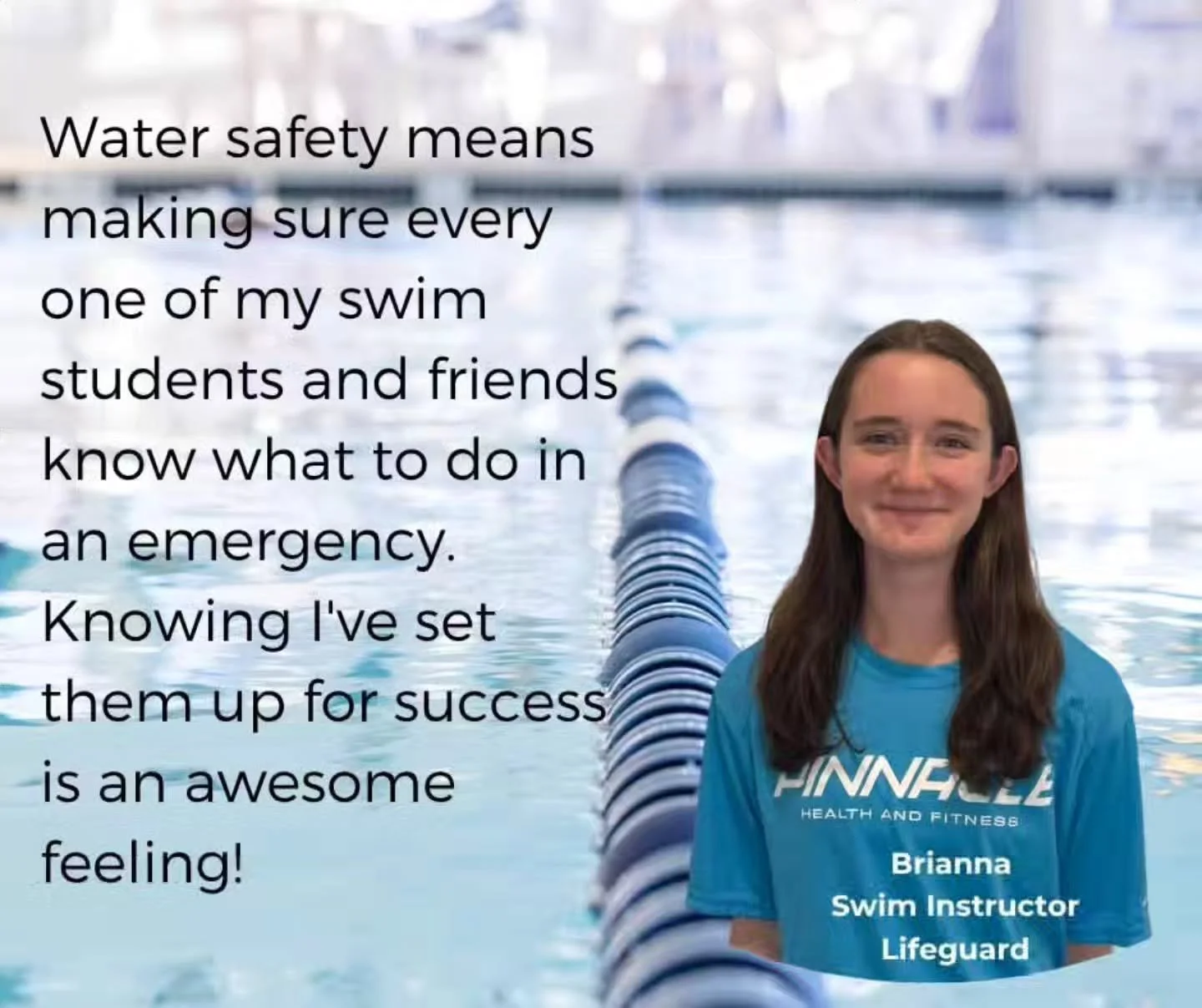 This Water Safety Awareness Month, we&rsquo;re highlighting the people behind the mission 💙
Meet Brianna, one of our passionate Lifeguards and Swim Instructors:
&ldquo;Water safety means making sure every one of my swim students and friends know wha