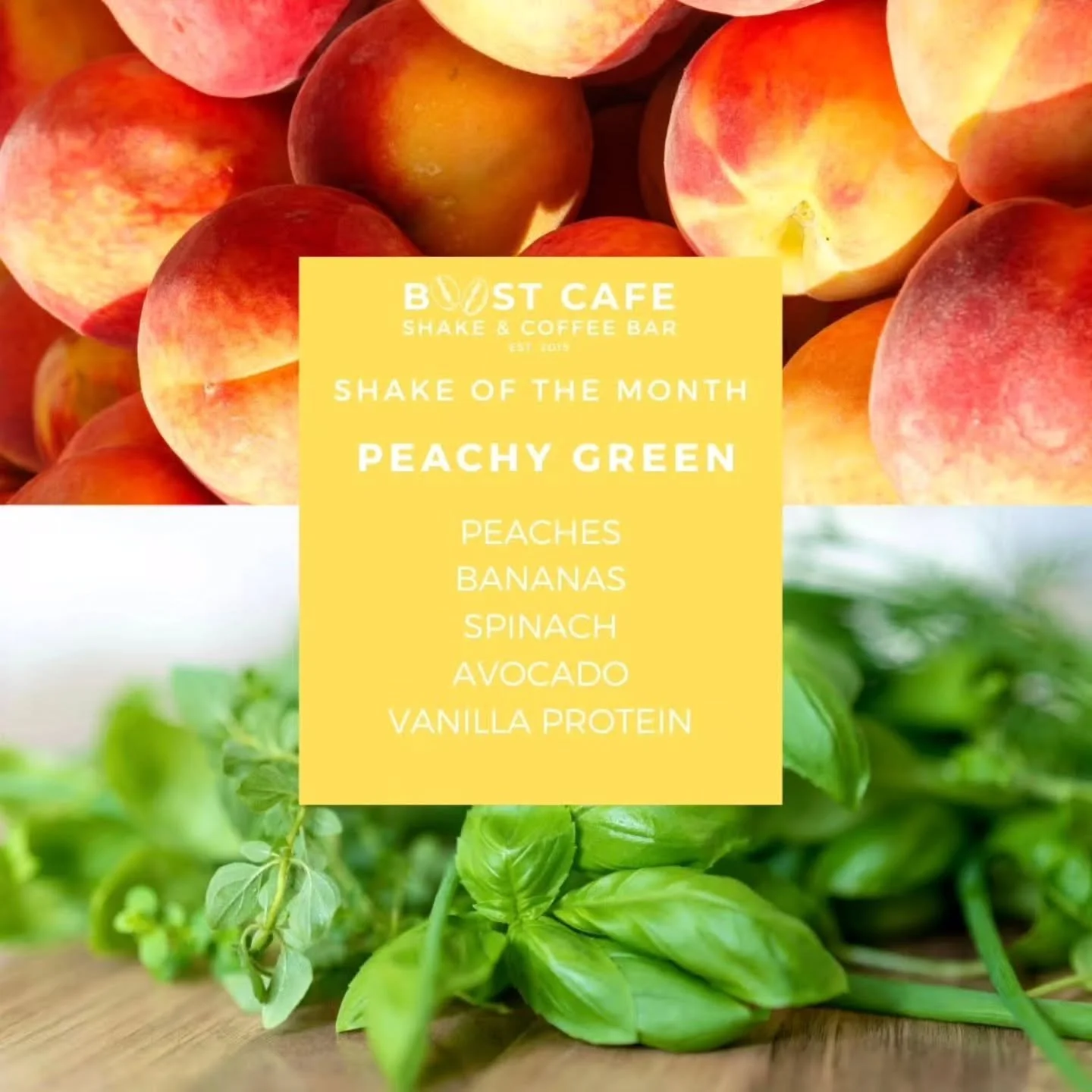 🍑✨ August Flavors Are Here at Boost Caf&eacute;! ☕💚

Cool down or fuel up with our new featured drinks of the month!

🥤 Shake of the Month: Peachy Green 🍑🌿
A refreshing blend of:
🍃 Spinach
🍌 Banana
🍑 Peaches
&hellip;creating the perfect balan