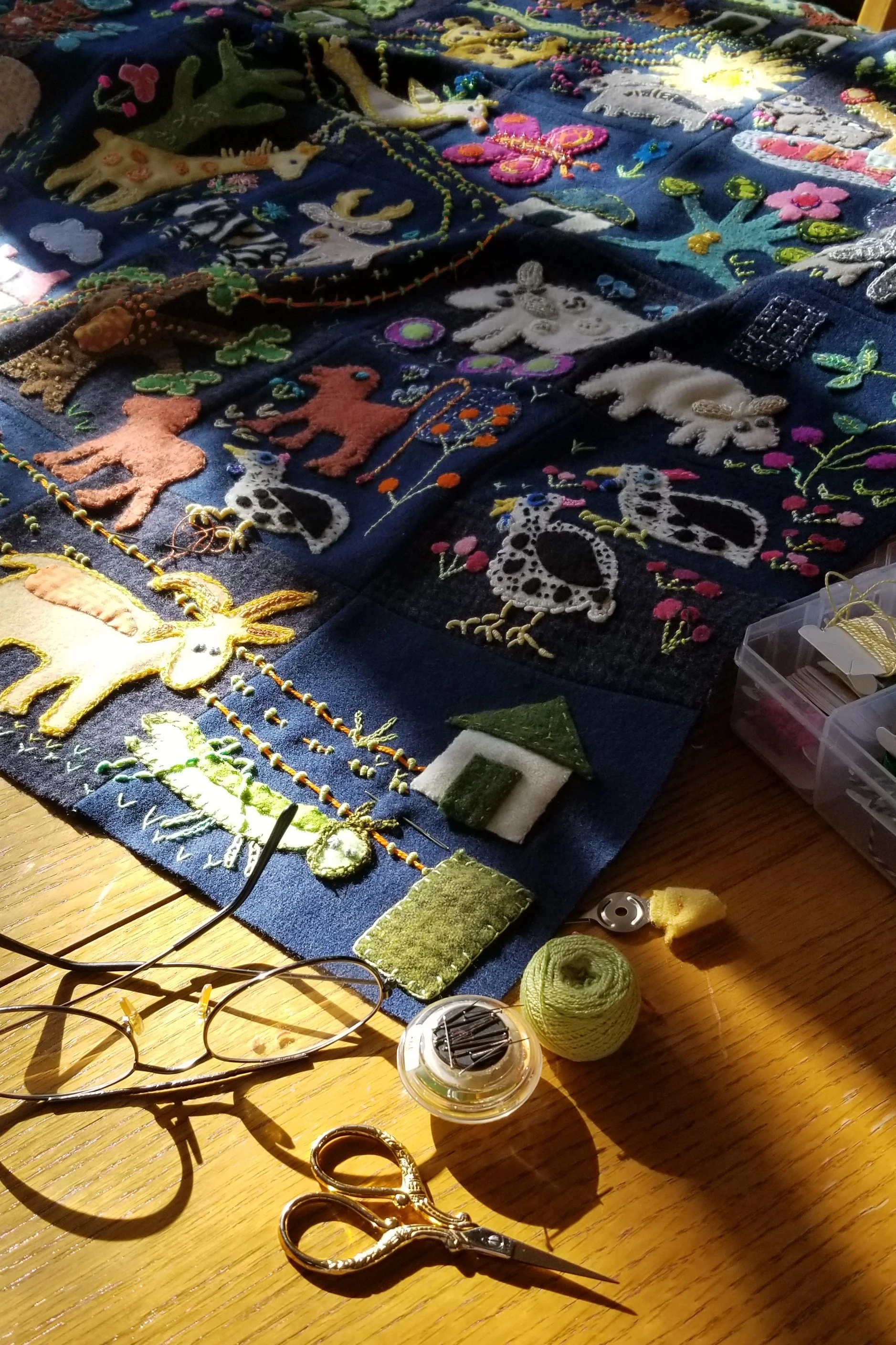 Morning sun pours over an almost finished work of art!