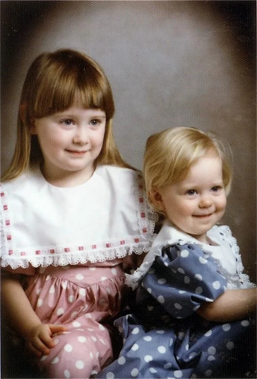 Polka dot chintz sewn into Easter dresses!