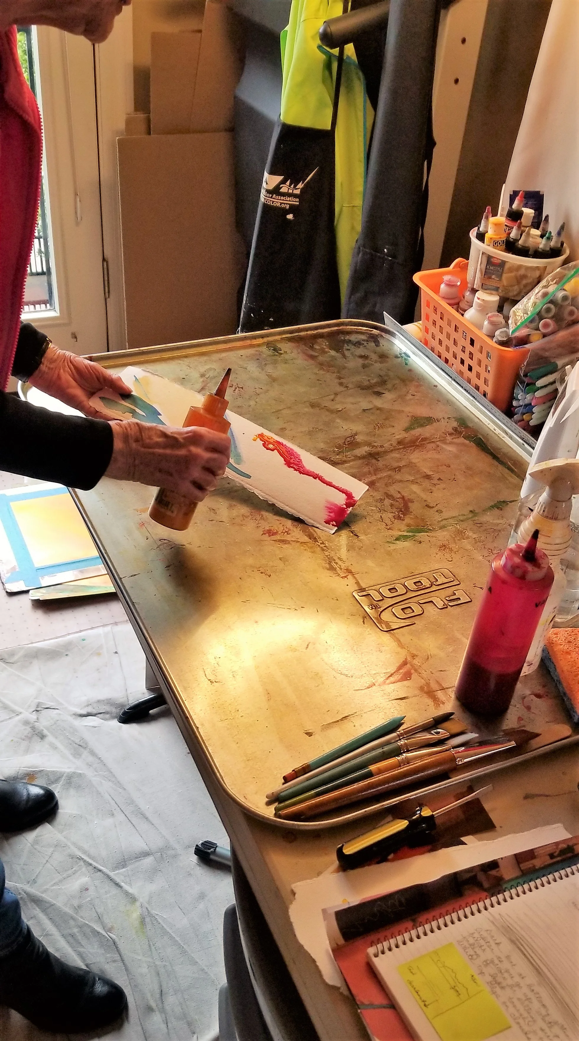 Paint squirted onto the paper.