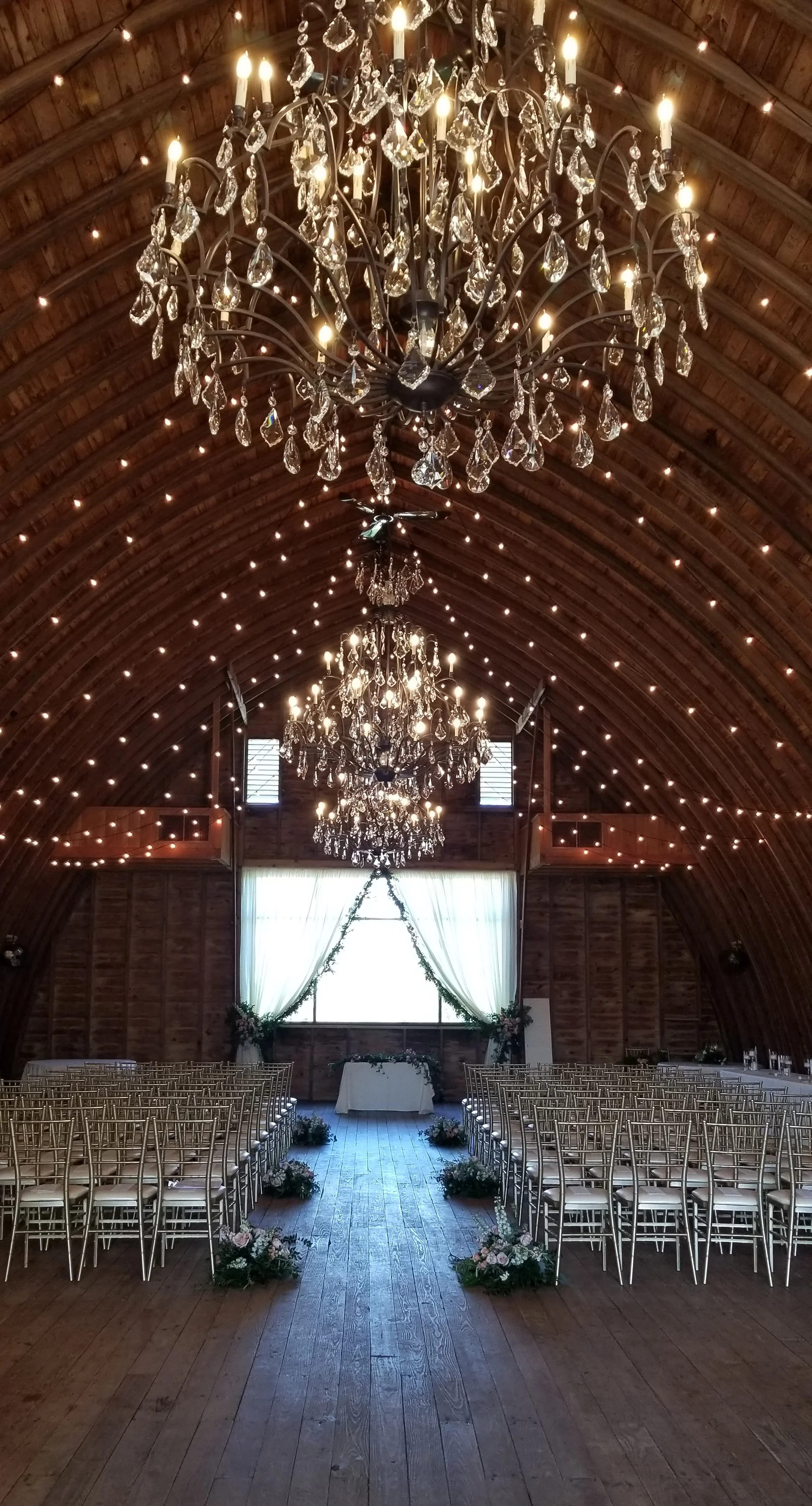 The main level prepped for the ceremony.