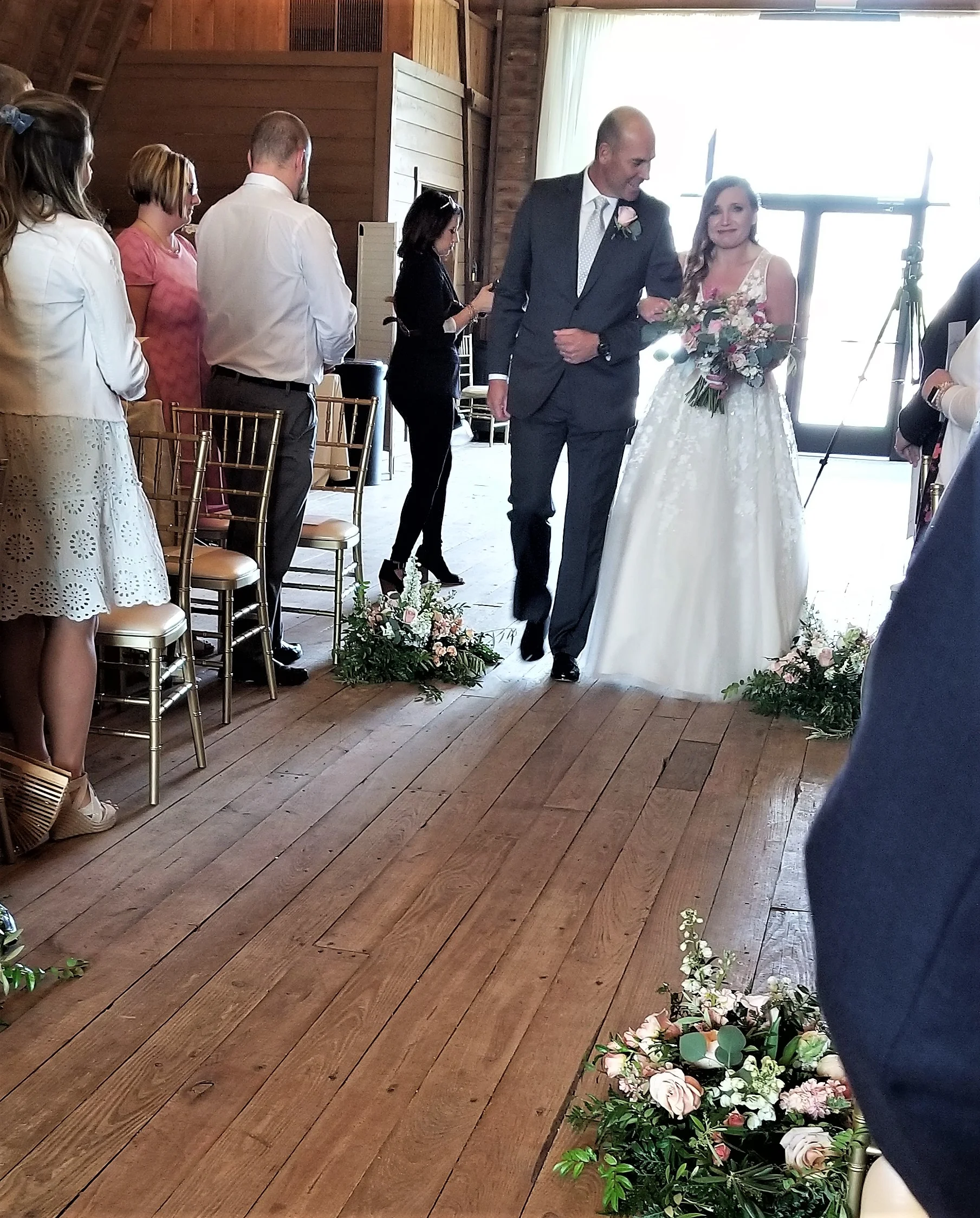 A teary bride and a proud dad!