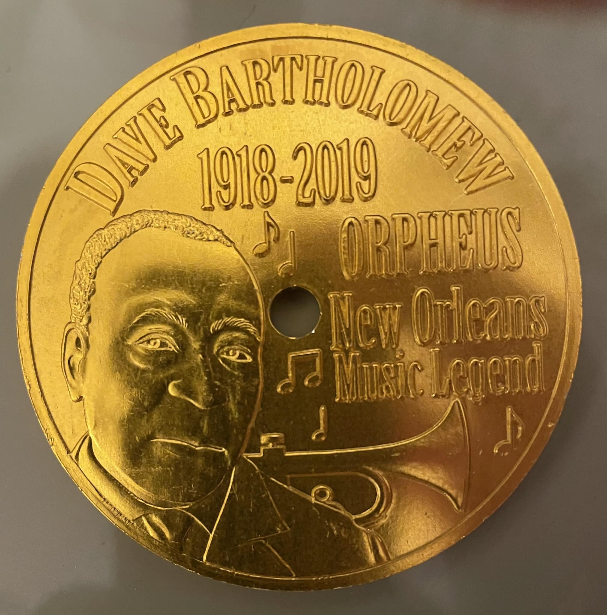 The prize throw at tonight&rsquo;s Orpheus parade was this doubloon honoring Dave Bartholomew. It&rsquo;s wonderful that this Krewe honors a different New Orleans musician each year, which I strongly suspect has something to do with co-founder Harry 