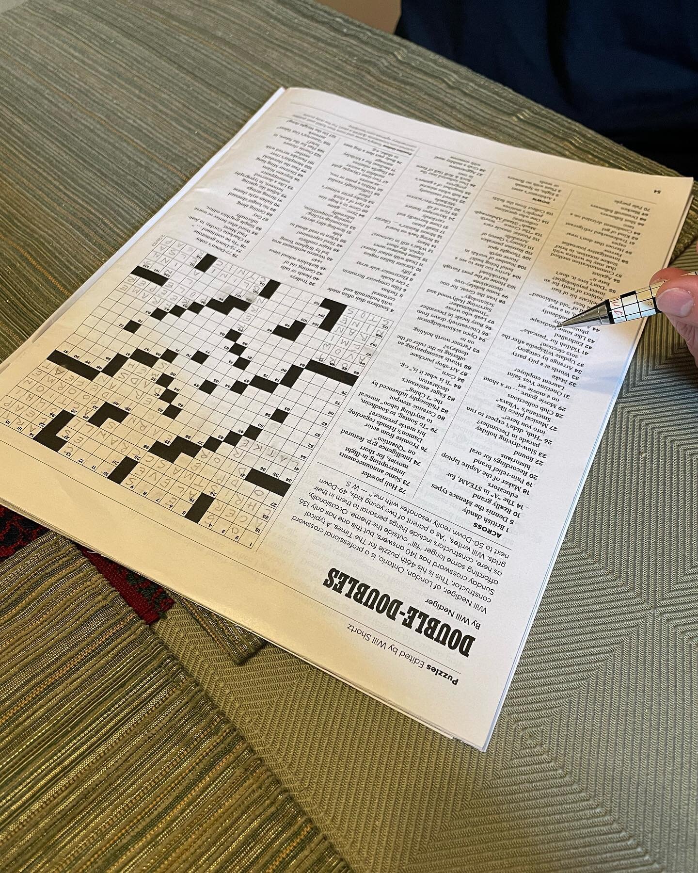 Our weekly diversion.  #nytcrosswordpuzzle