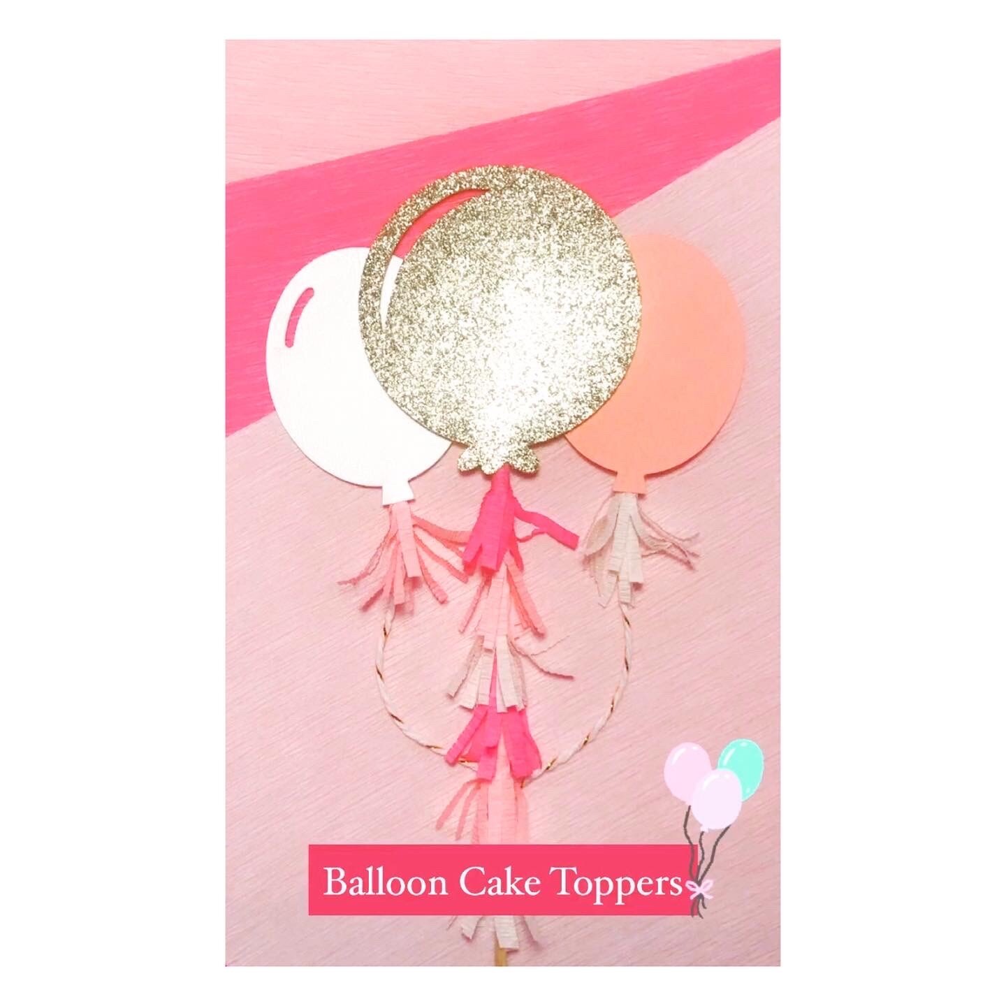 Pink Party Balloons Cake Topper