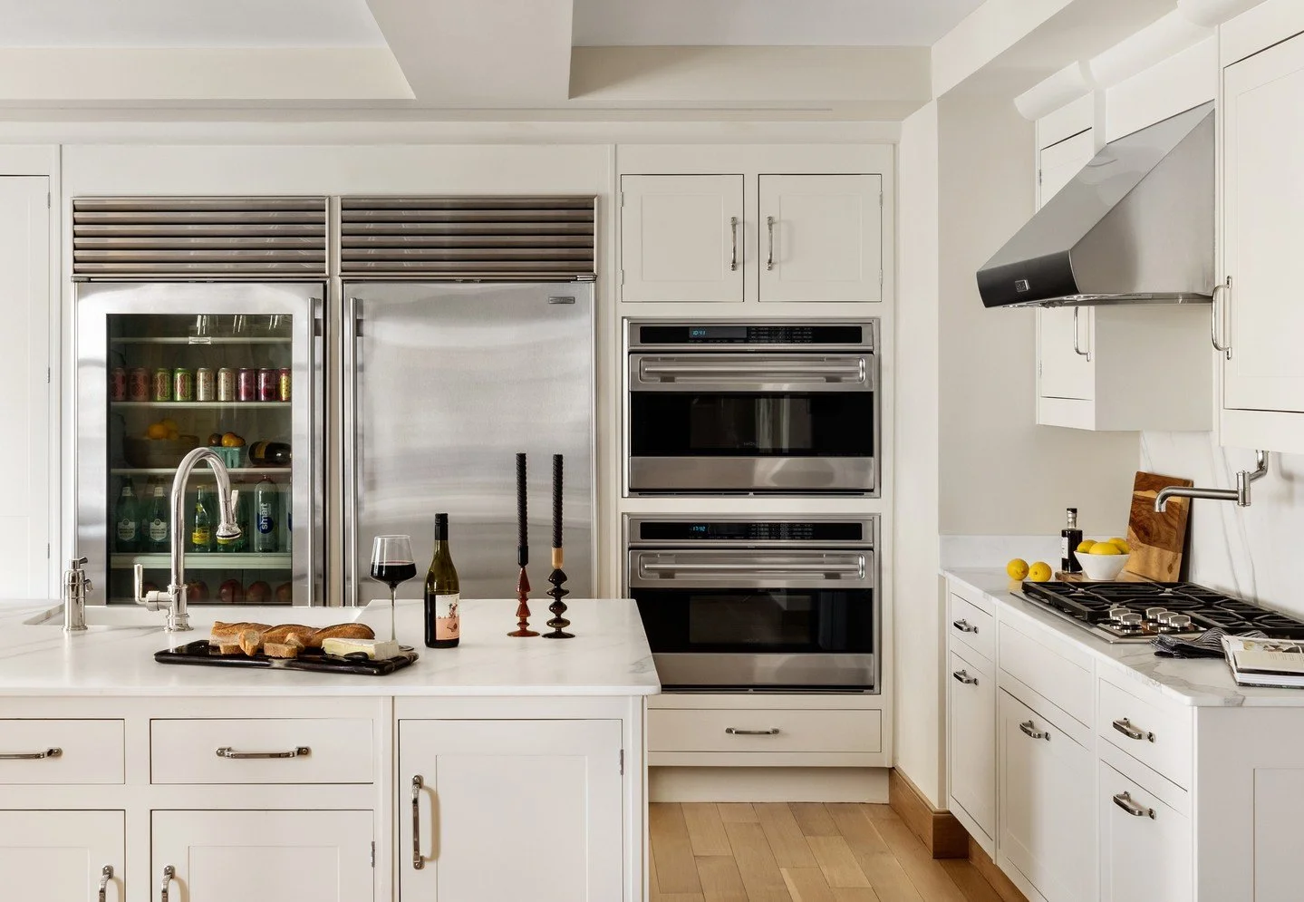With a full-size beverage cooler, you know it's going to be a good time.  The kitchen in our Upper Eastside Manhattan Project ⁠was made for entertaining guests, hosting parties or just enjoying a casual bite in the breakfast nook. ⁠
⁠
⁠
Interior Desi