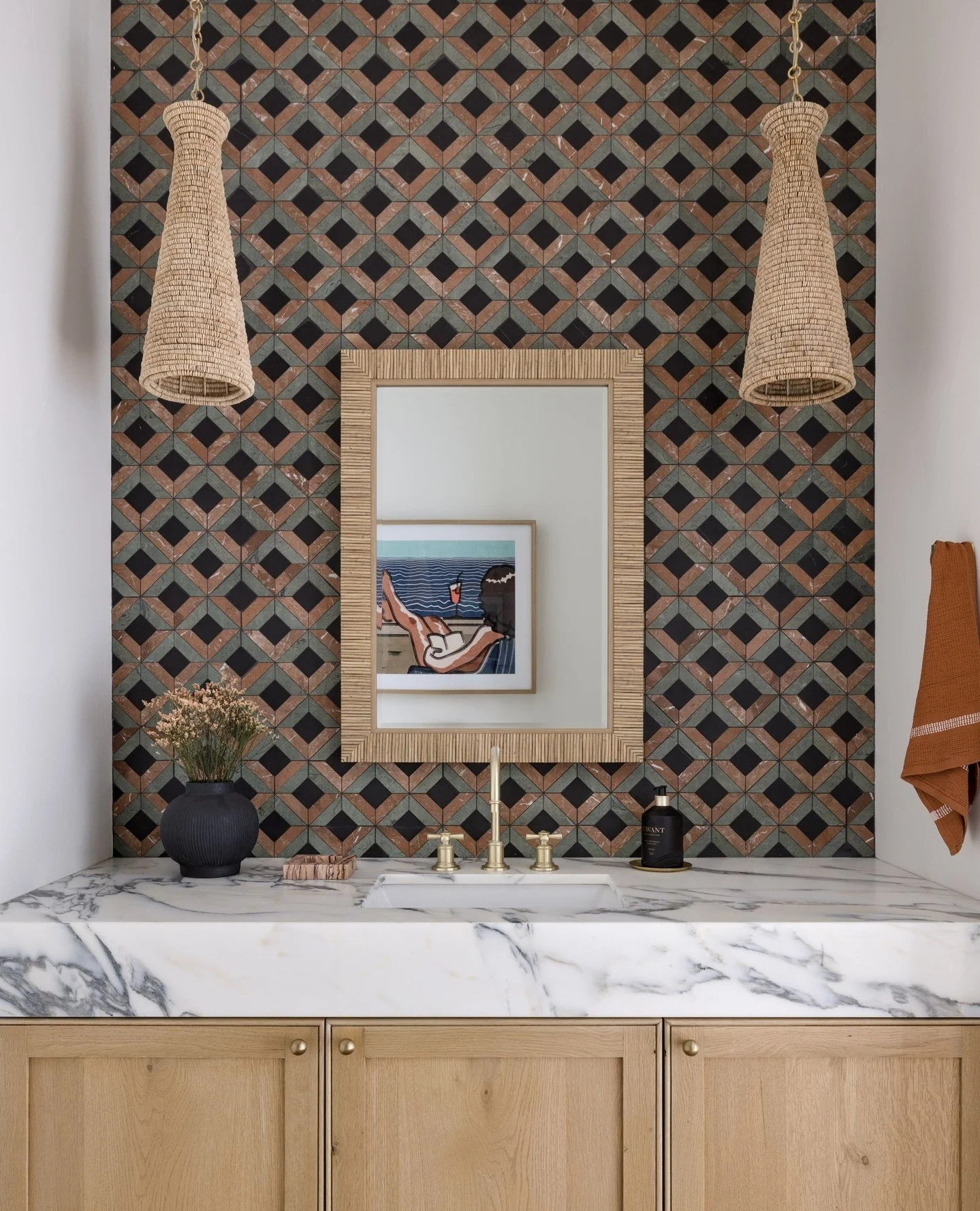 Bold tile is my Love Language!⁠
⁠
Interior Design | @aminterior_design⁠
Photography | @mirandaestes⁠
⁠.⁠
.⁠
.⁠
⁠
#AMIDCasaBajadaProject #desertdesign #palmspringsinteriordesign #californiainteriordesign #californiadesigner  #casitadesign #casitainter