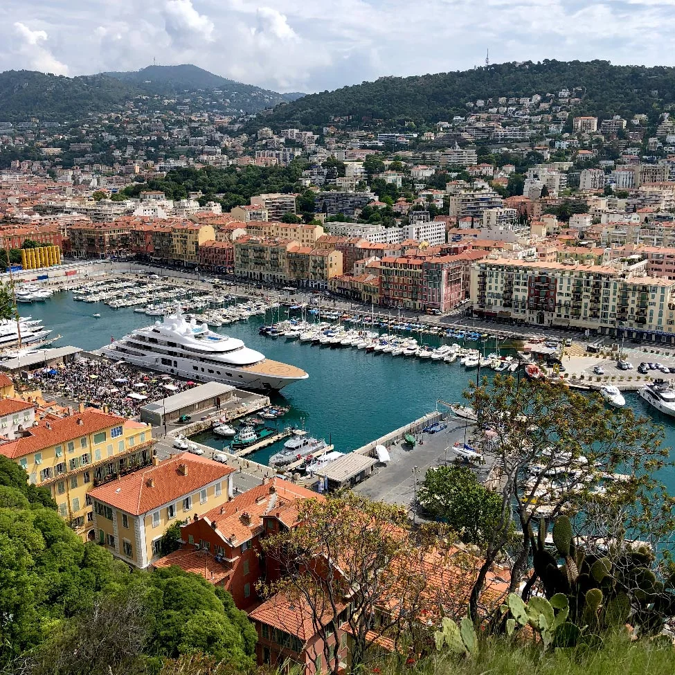 View of Port Lympia from Castle Hill, Nice, France