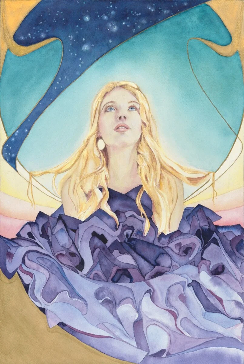 She Rises, 12x18” Watercolor, $375