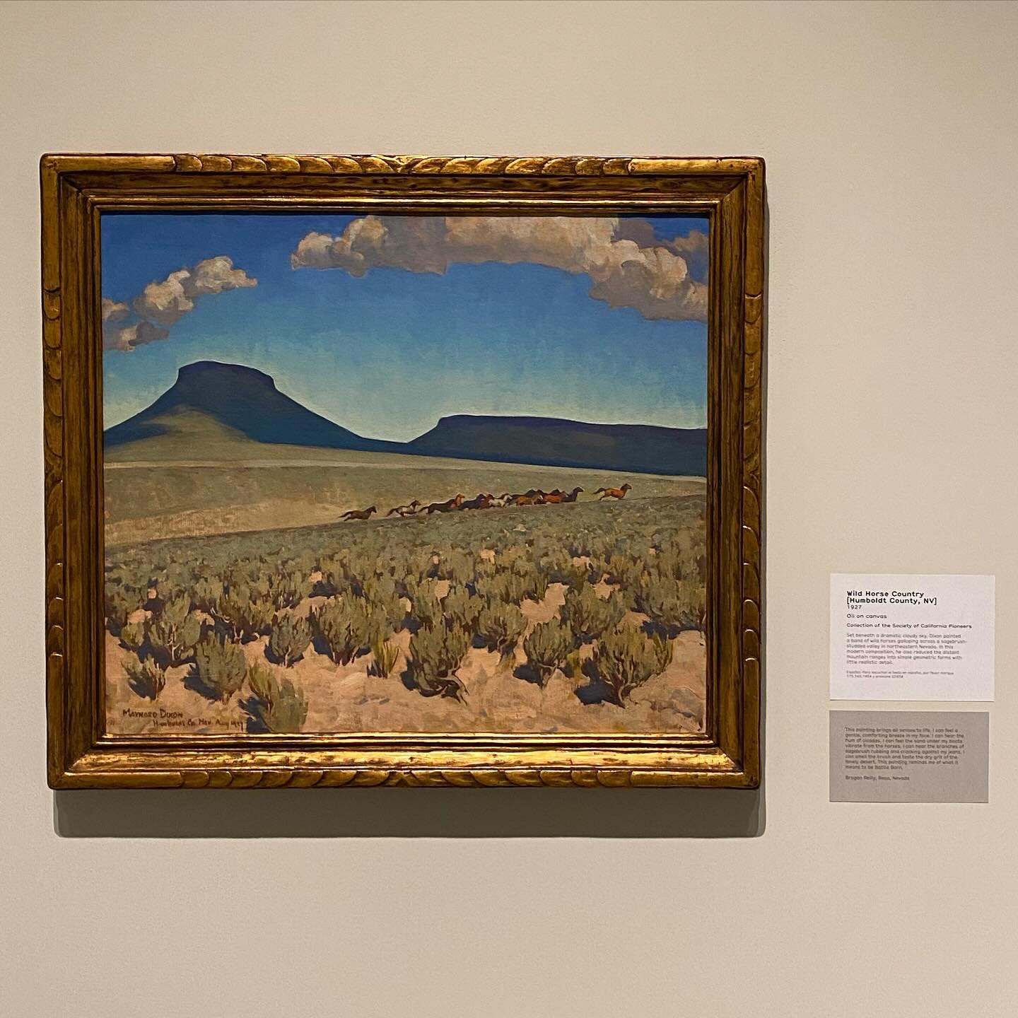 My mom took me out for an evening in my hometown. We visited @nevadaart exhibits: 

Sagebrush and Solitude: Maynard Dixon in Nevada
and, End of the Range: Charlotte Skinner in the Eastern Sierra

Maynard&rsquo;s poems caught my attention, as well as 