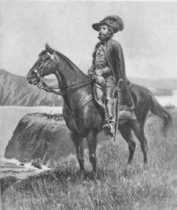 A spanish explorer and his horse