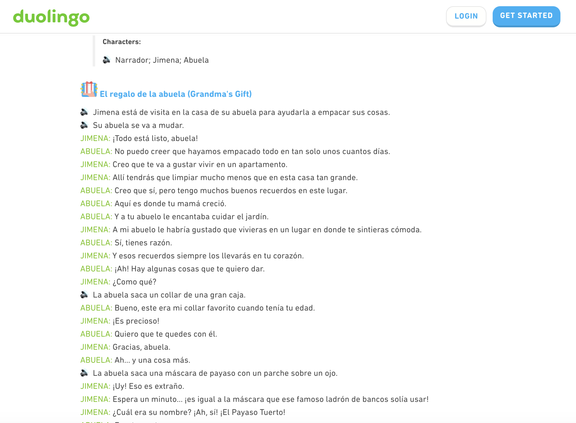 award-winning COPY and audio SCRIPT (DUOLINGO)