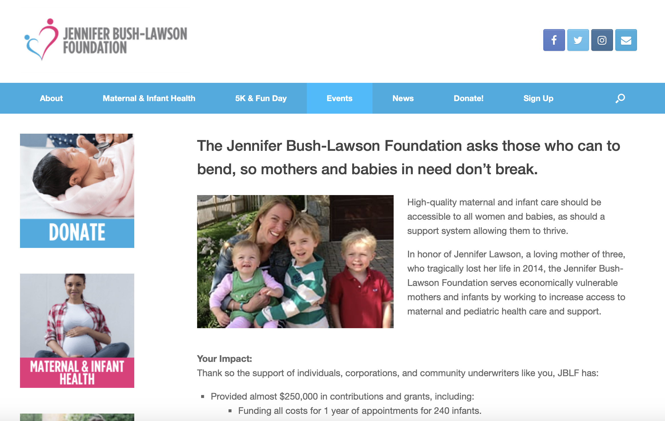 website audit, website copy, branding copy for 5k fundraiser (jennifer bush-lawson foundation)