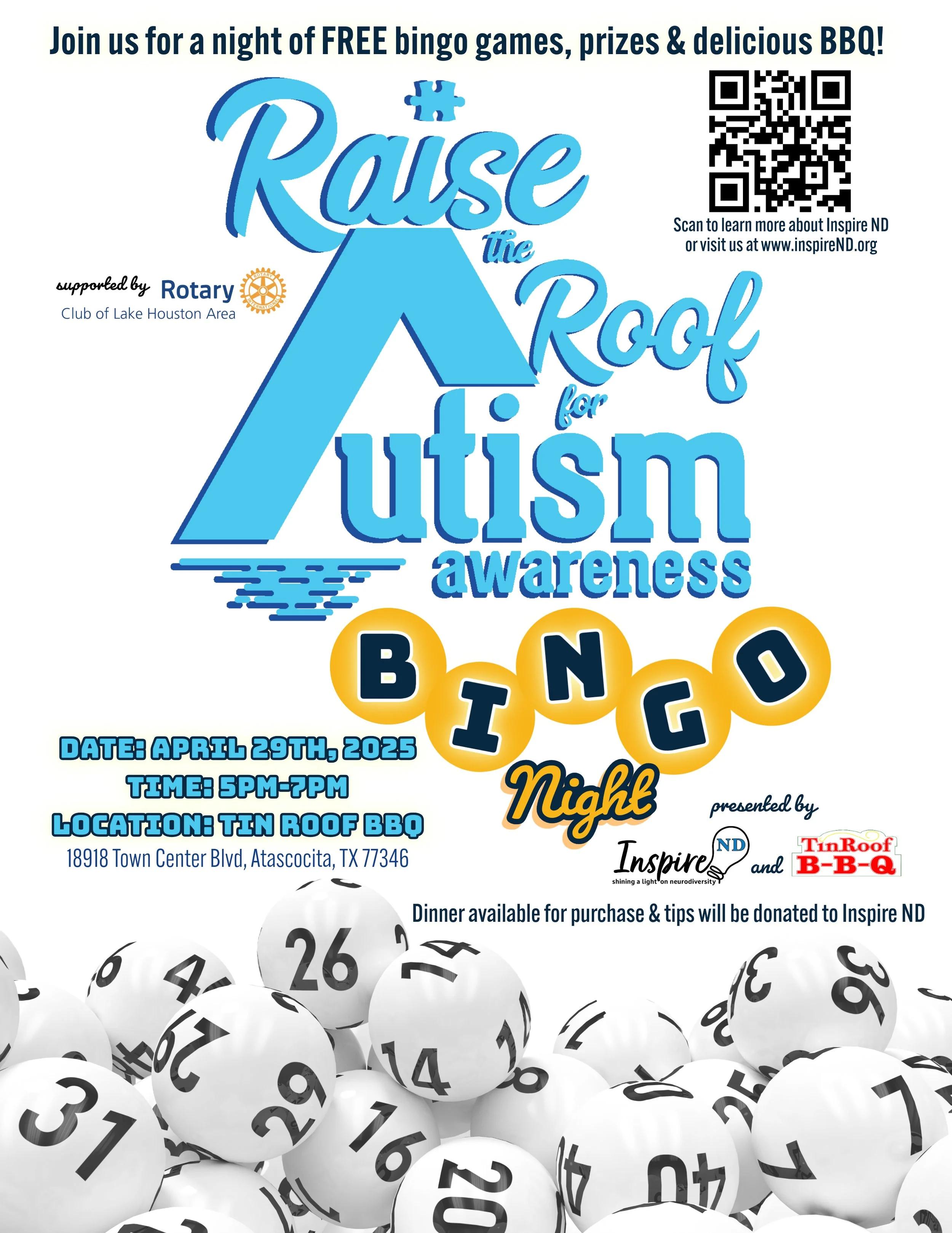 Inspire ND Autism Awareness Bingo Night!  