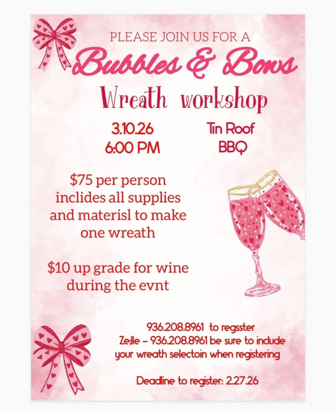 Bubbles &amp; Bows (Wreath Workshop)