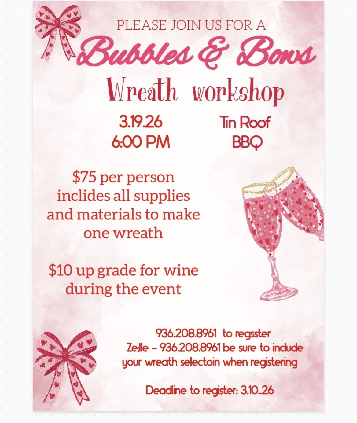 Bubbles &amp; Bows (Wreath Workshop) 