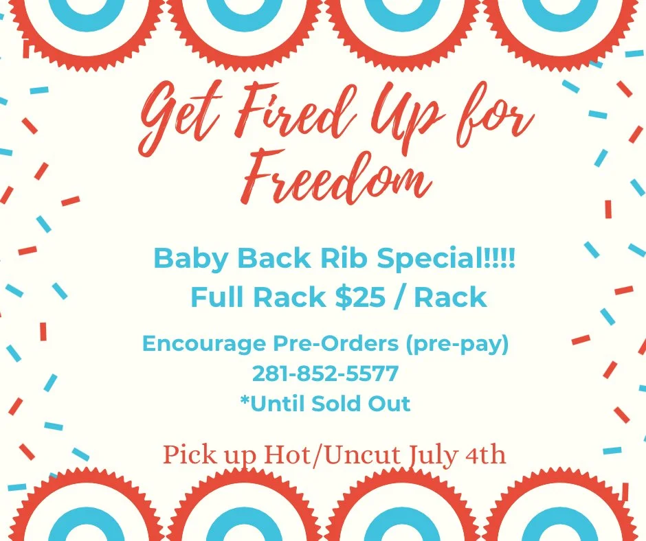 July 4th - Baby Back Ribs Special