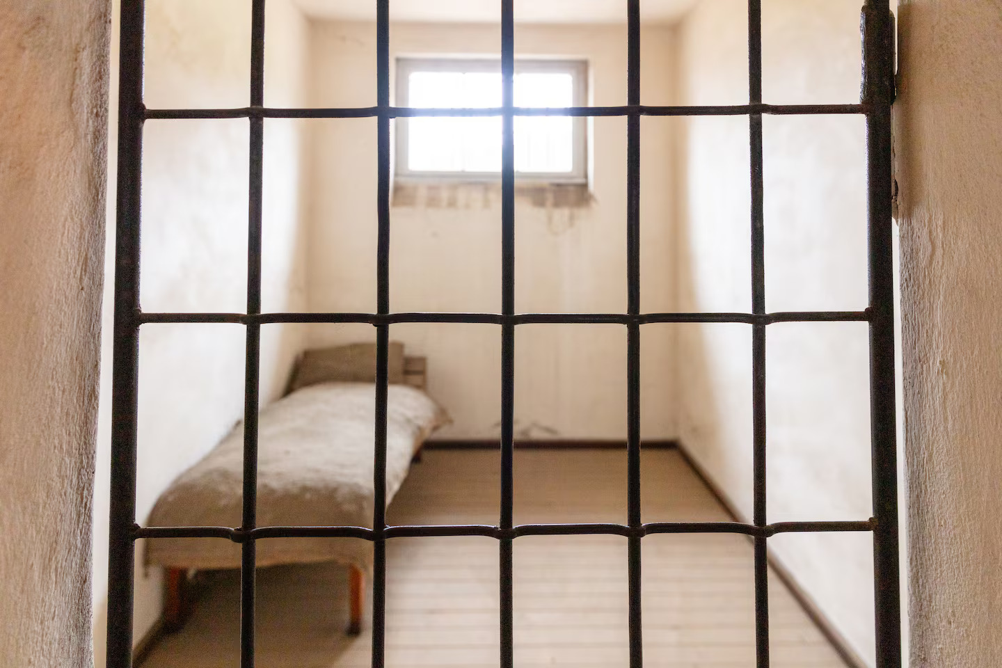 Interior prison cell inside Sachsenhausen Concentration Camp where special prisoners were held