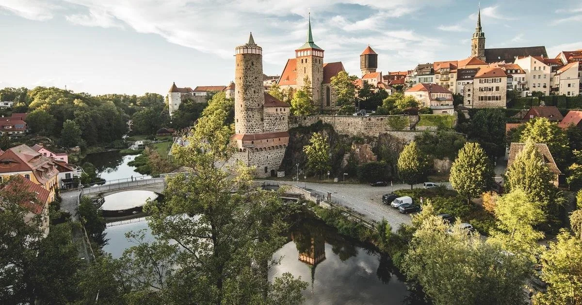 Ortenburg Castle above the River Spree in Bautzen Germany