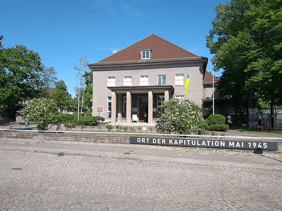 The German-Russian Museum in Karlshorst, the historic building where Germany officially signed its unconditional surrender on 8 May 1945, ending the Second World War in Europe. CC BY-SA 3.0