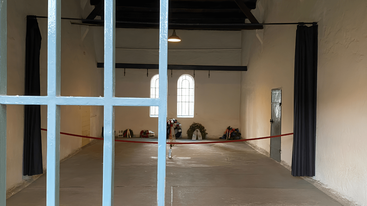 Inside Plötzensee Prison in Berlin, where members of the German Resistance and political prisoners were executed during the Nazi era.