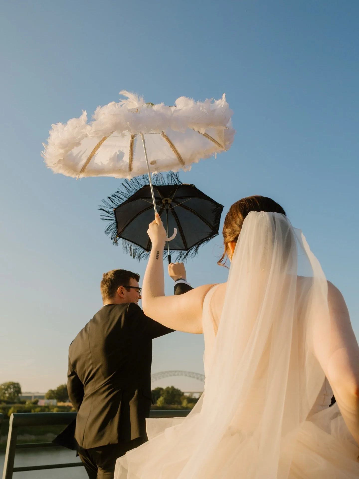 Emily and Griffins had a second line by the Mississippi River on their wedding day, and I will never forget it. 

After their hilltop ceremony, heartfelt speeches, and before their riverboat reception (both of which I will simply have to share later)