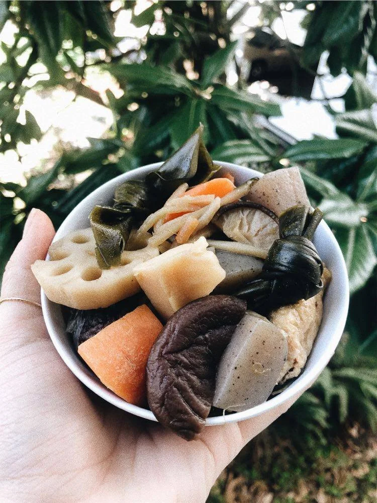 Vegan Nishime (煮しめ) (V, GF, NF, SF) 