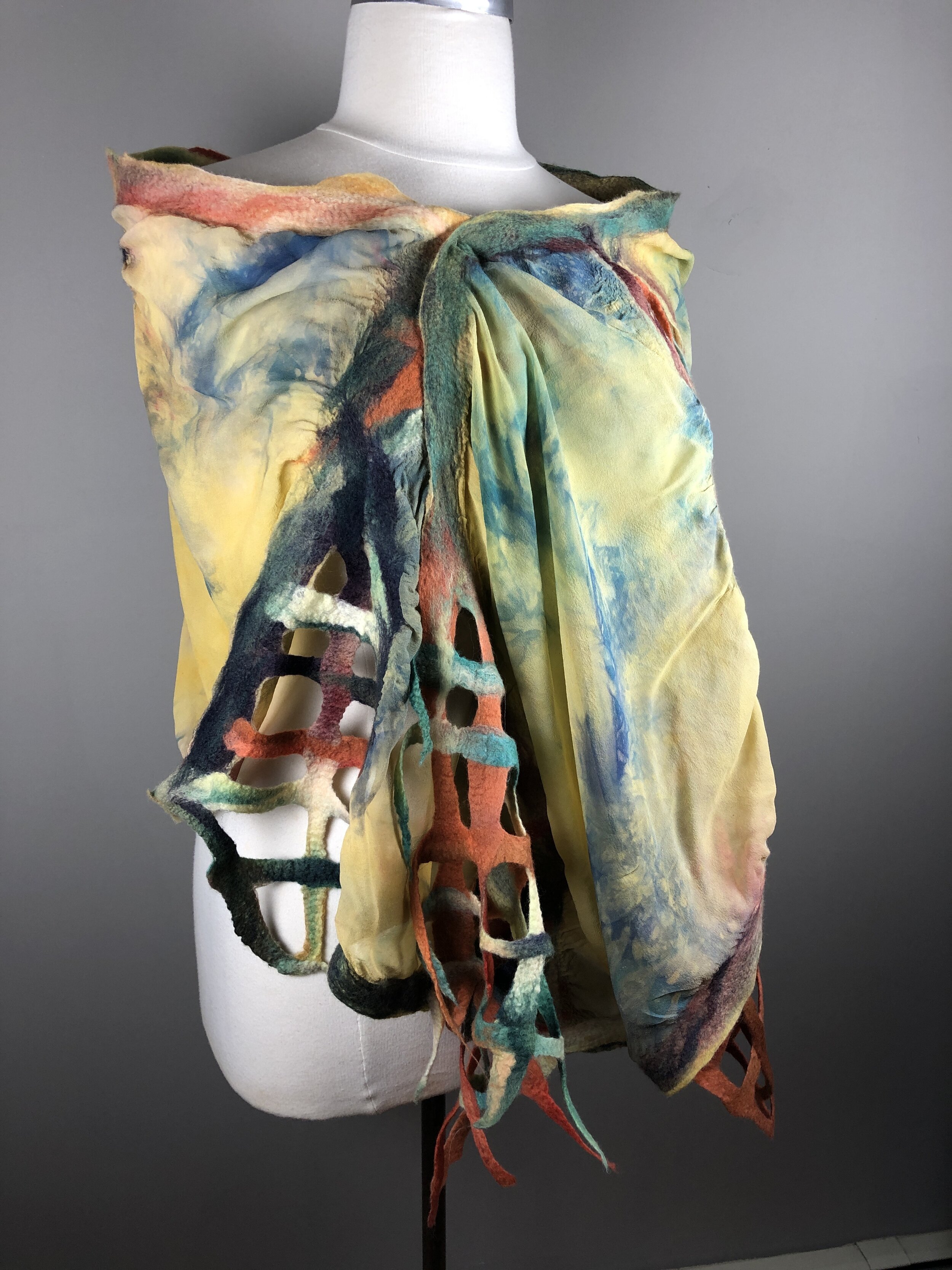 WILD MEADOW:  HAND DYED SILK AND MERINO WOOL