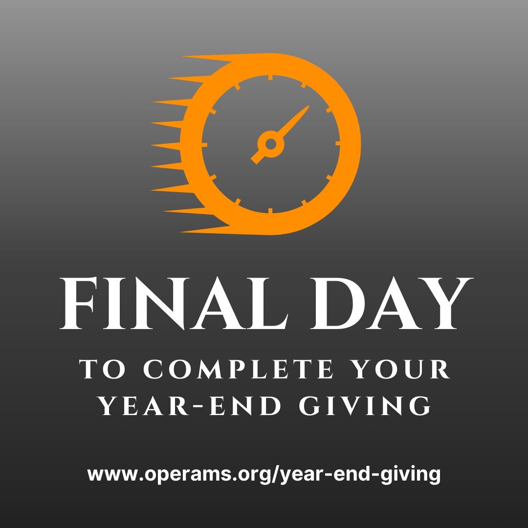 Ring in Change with Last-Minute Contributions: TODAY is the last day to choose Opera Mississippi for your tax-deductible charitable donation! Ring in change! Checks dated 12/31 will still be considered as 2023 donations. Throw your check in the mail,