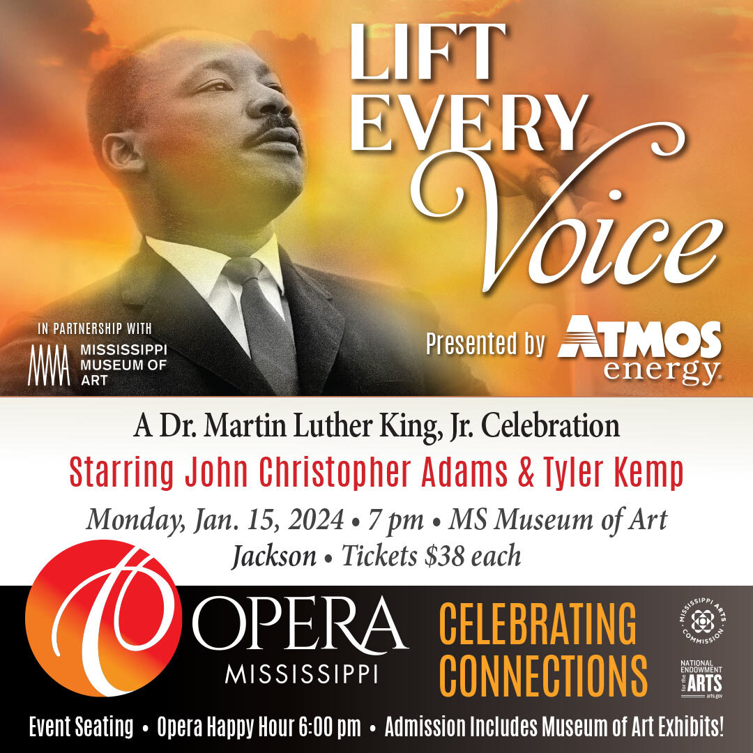 Don't miss our first show of 2024 as our Season of Influence continues with Tenor John Christopher Adams and pianist Tyler Kemp at the MS Museum of Art on Jan. 15th! 🙌🏾 &ldquo;Lift Every Voice&rdquo; will be a celebration of the music that communic