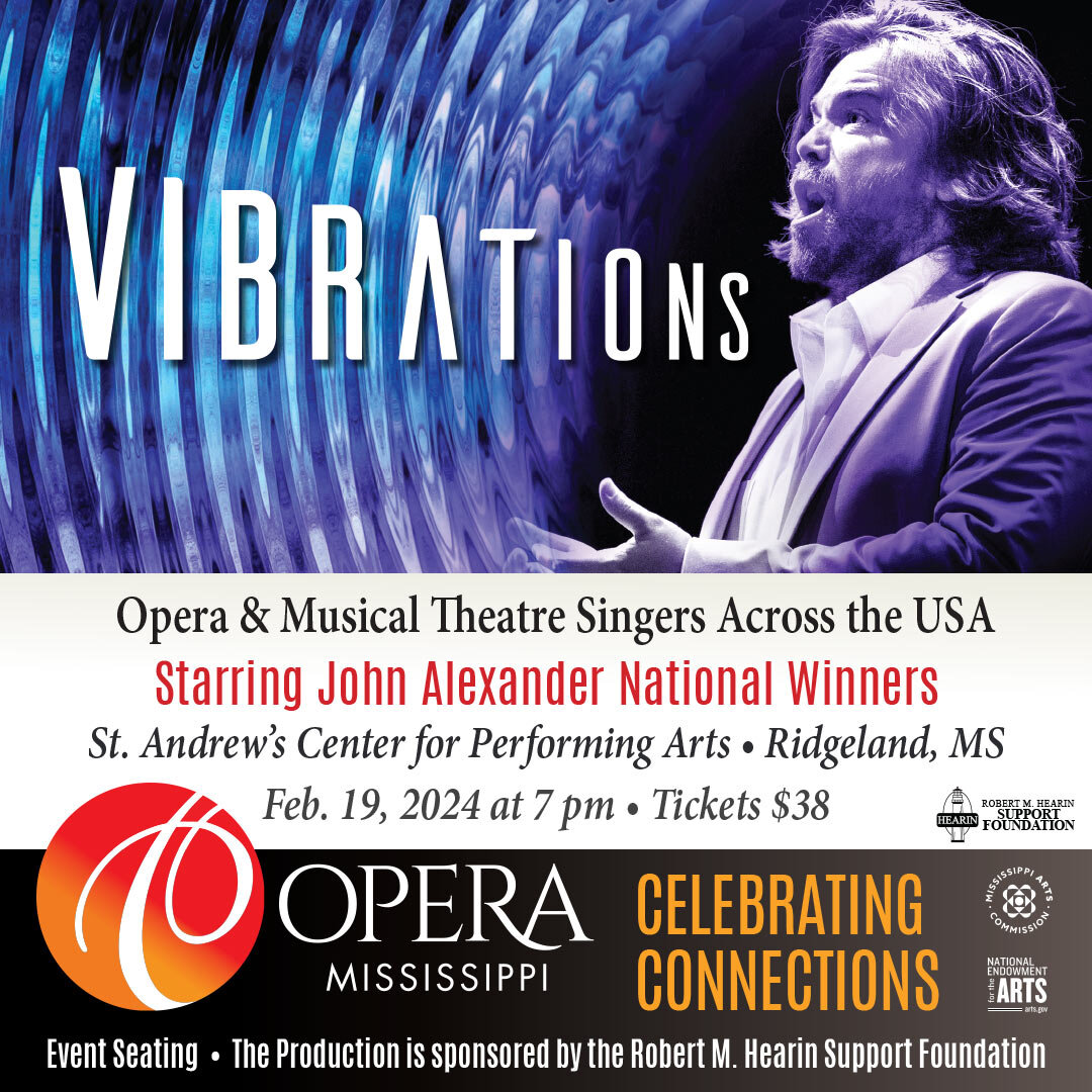 🏆 Join Us For VIBRATIONS, featuring the Opera &amp; Musical Theatre Singers from across the USA &bull; presented by Robert M. Hearin Foundation &bull; Admission: $38 / Students FREE with ID &bull; MONDAY, FEB. 19th at 7:00pm &bull; Center for Perfor