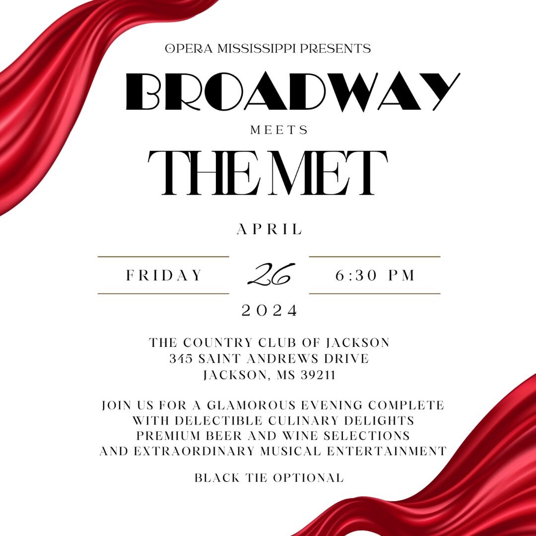 Tickets are on sale now for our Season Finale Event! Click the link in our bio. ✨ BROADWAY MEETS THE MET, a Benefit Concert on Friday, April 26, 2024 &bull; 7:30 P.M. |  Cocktails and Silent Auction begin at 6:30 P.M.

Admission $100 (Includes wine, 
