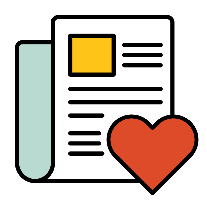 page with heart