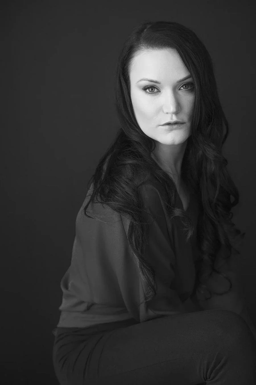 Black and white beauty portrait
