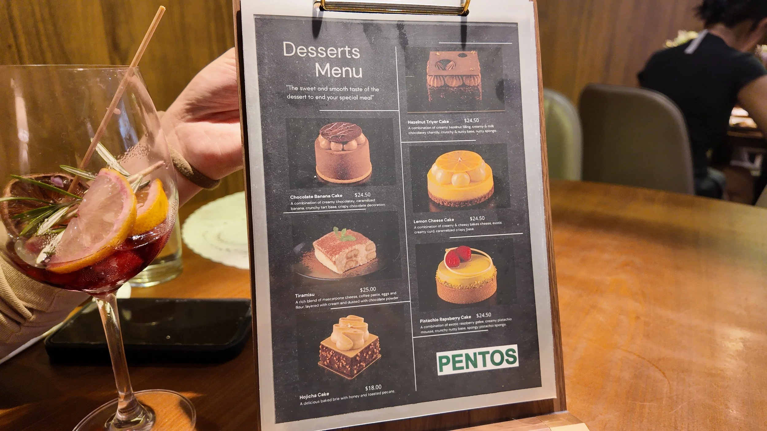 Pentos &amp; Basil  Sea Park Dessert Menu
