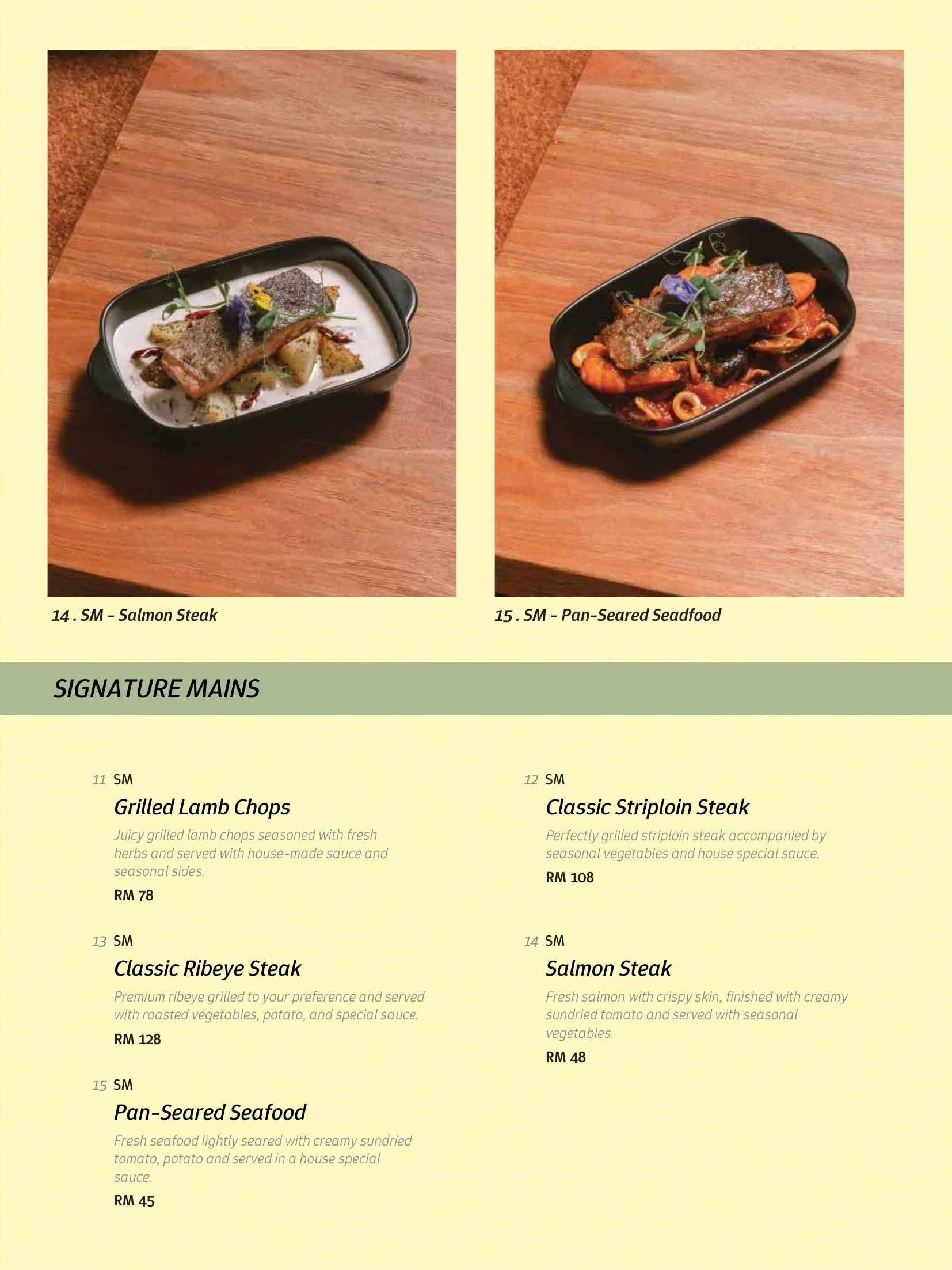 Roundtable Putrajaya Menu