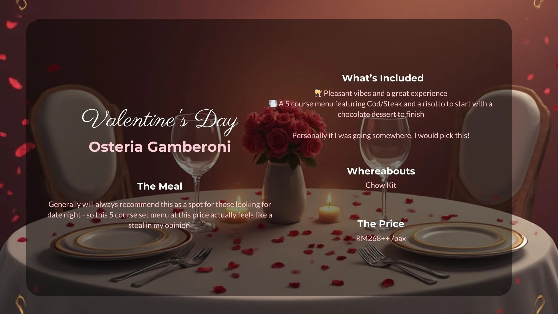 Top Romantic Restaurants in KL/PJ for Valentine’s Day 2026 — Bibz Eats ...