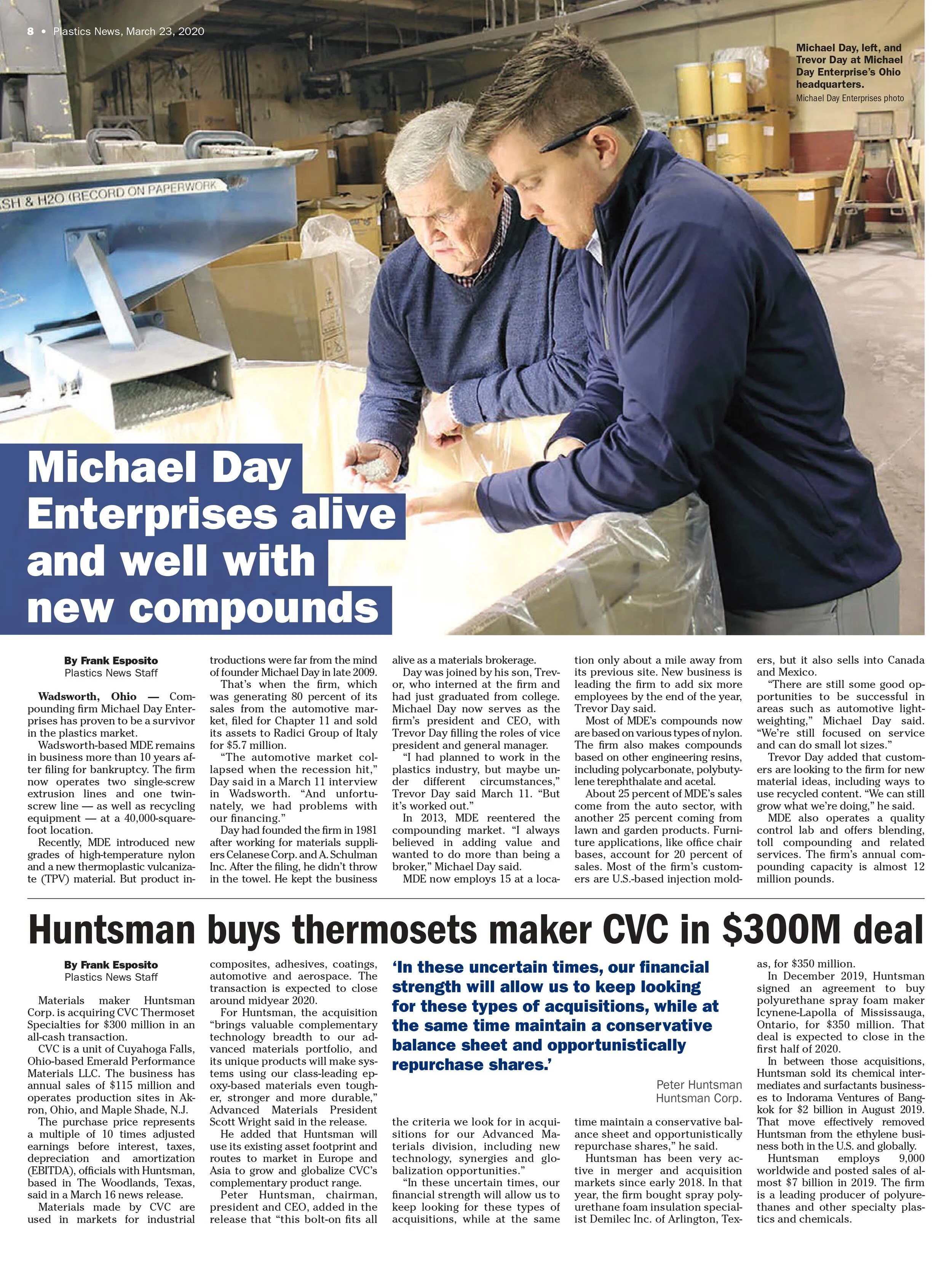 MDE, LLC Featured in Plastics News