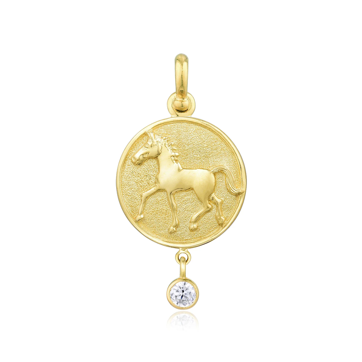 Thoroughbred Spirit 15k Gold Pendant with Real Diamond