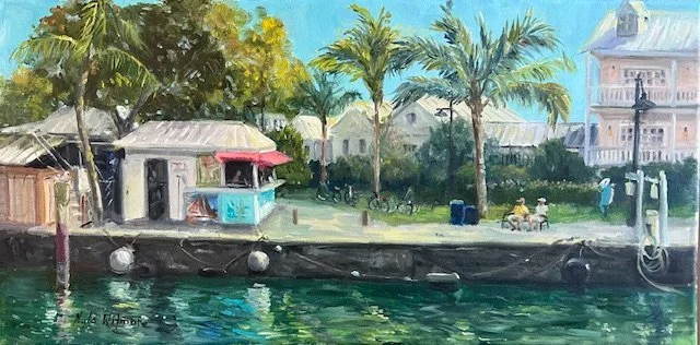 "Finding a Seagull at Schooner's Wharf" (sold)