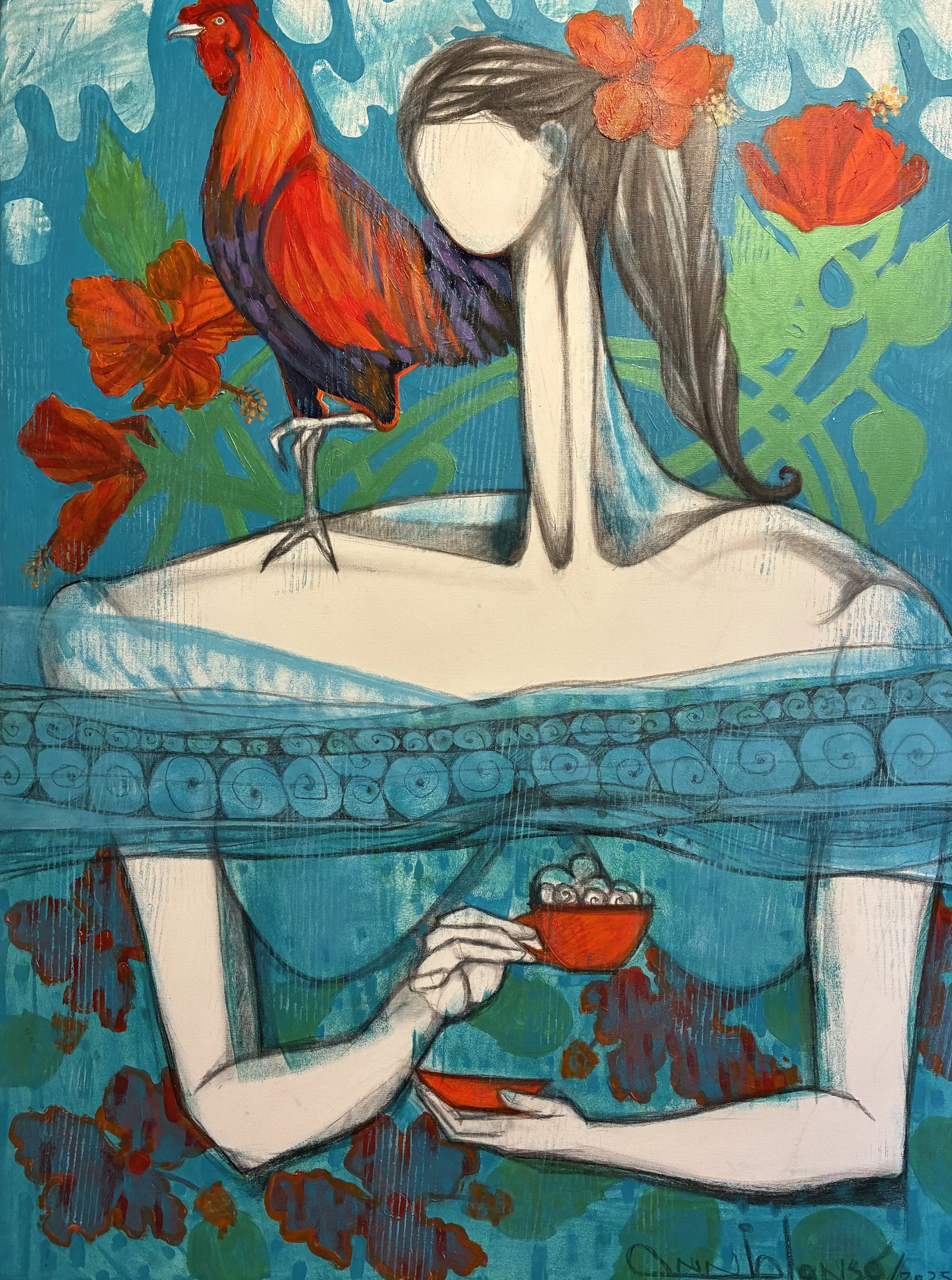 "MUCHACHA CON GALLO PINTO Y CAFE"