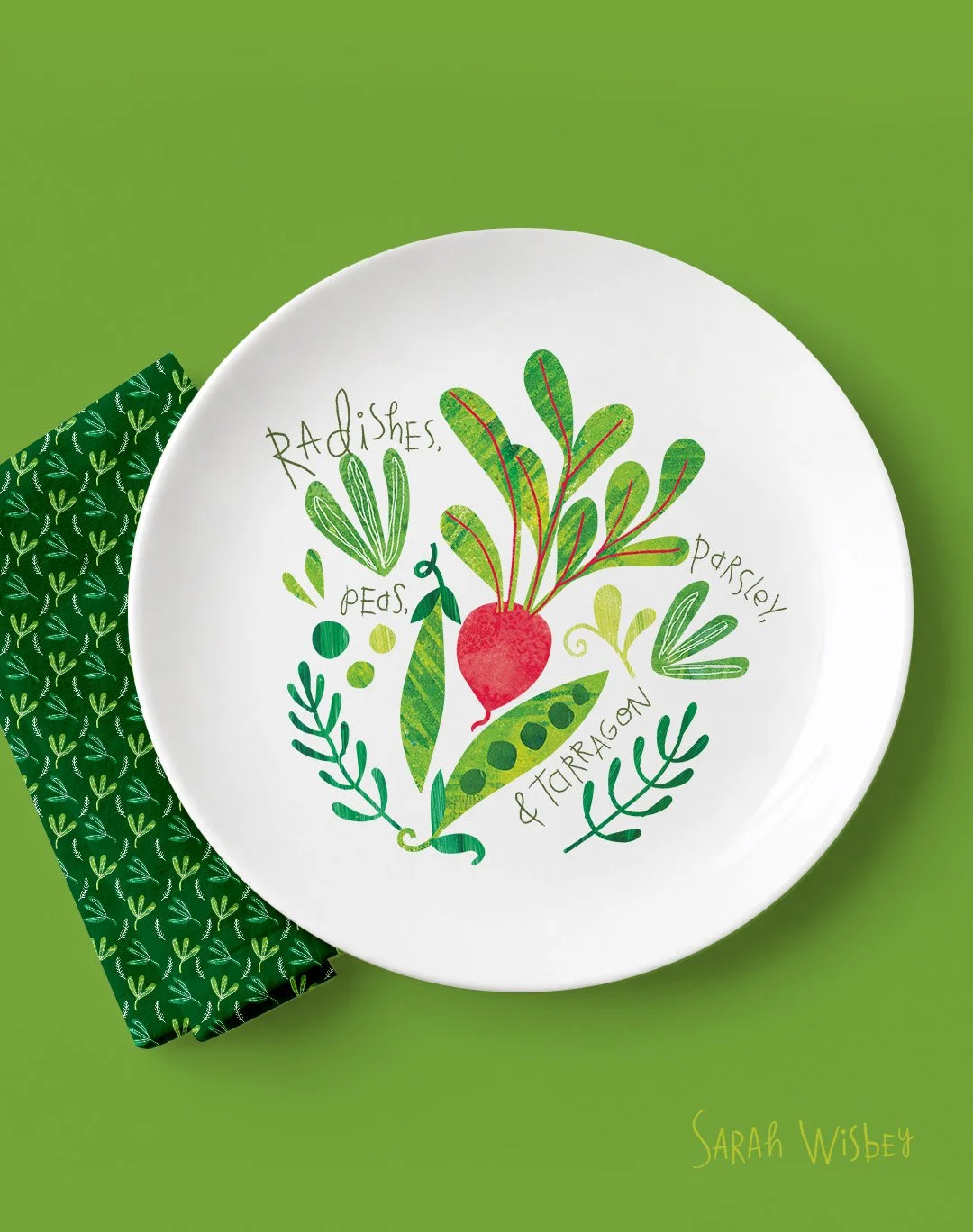 image of a placement print on a white plate