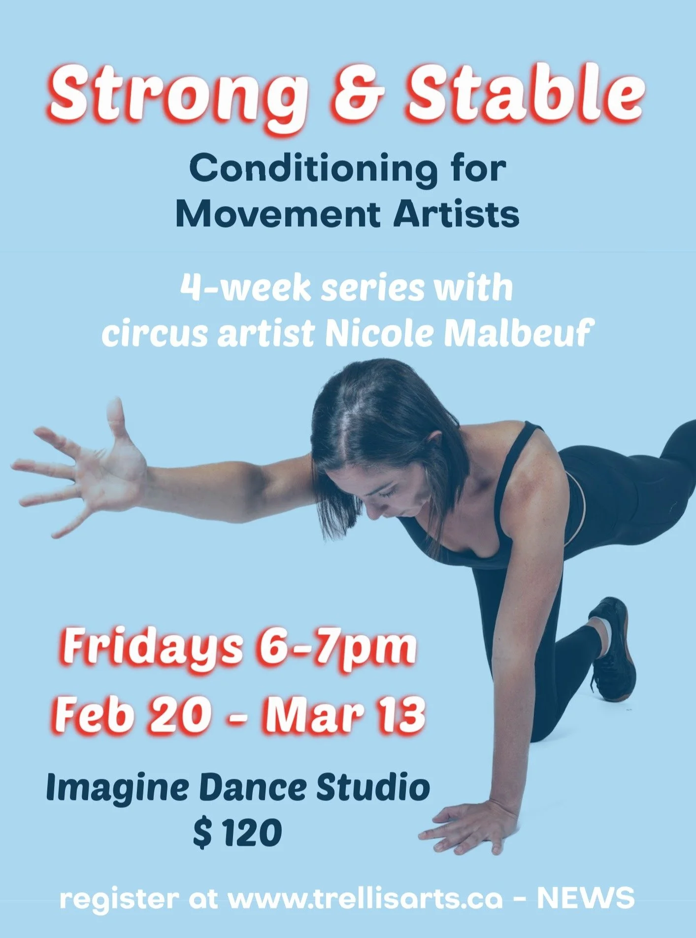 Hey Peterborough, this one is for you...

Strong &amp; Stable: Conditioning for Movement Artists is a 4-week mini series looking at fundamentals for sustainable movement for adults: including breath-work, joint mobilization and strengthening of stabi