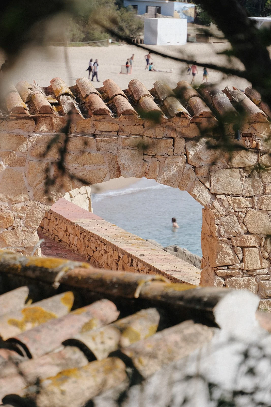 An abstract scene of a sunny cover in Spain's Costa Brava
